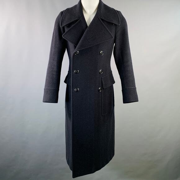 DRIES VAN NOTEN Size 40 Black Wool Double Breasted Overcoat - Picture 1 of 7